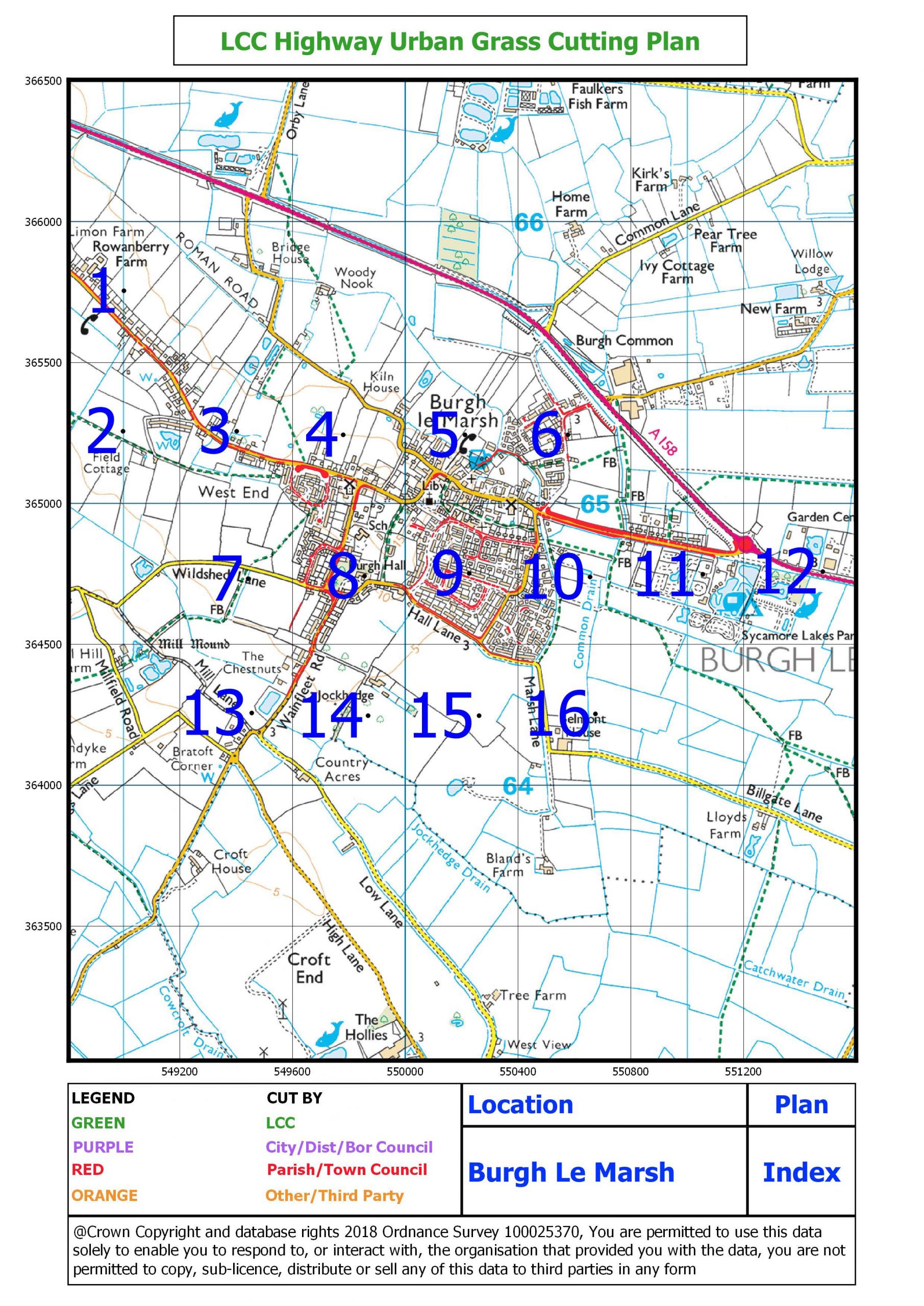 Burgh Le Marsh Grass Cutting Map